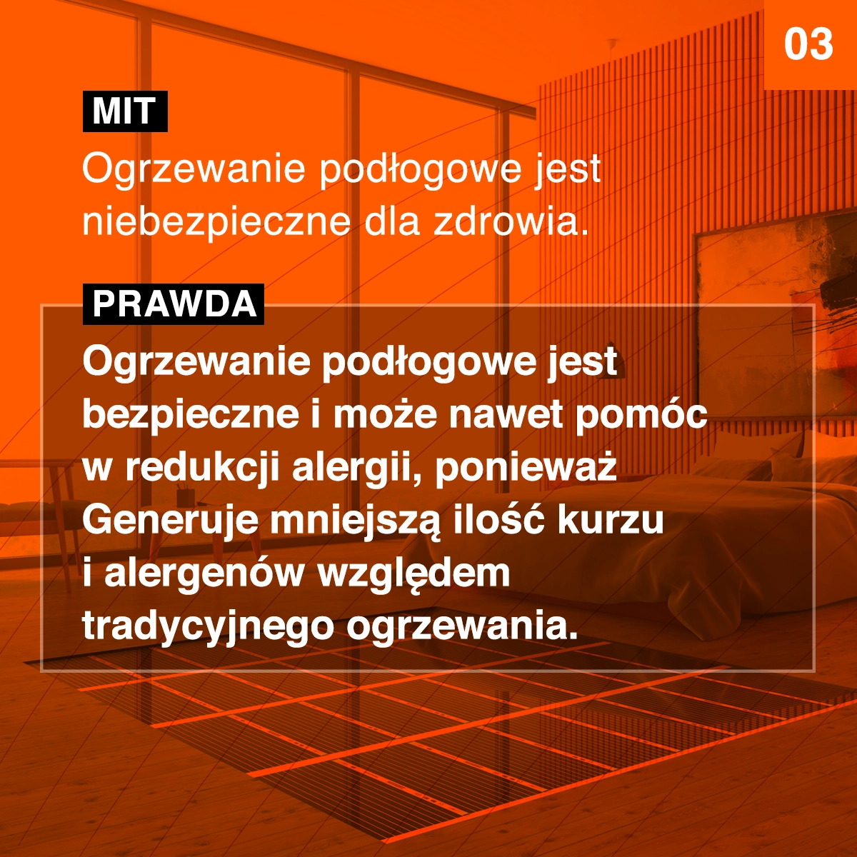 Mit:Ogrzewanie podłogowe jest drogie w utrzymaniu.