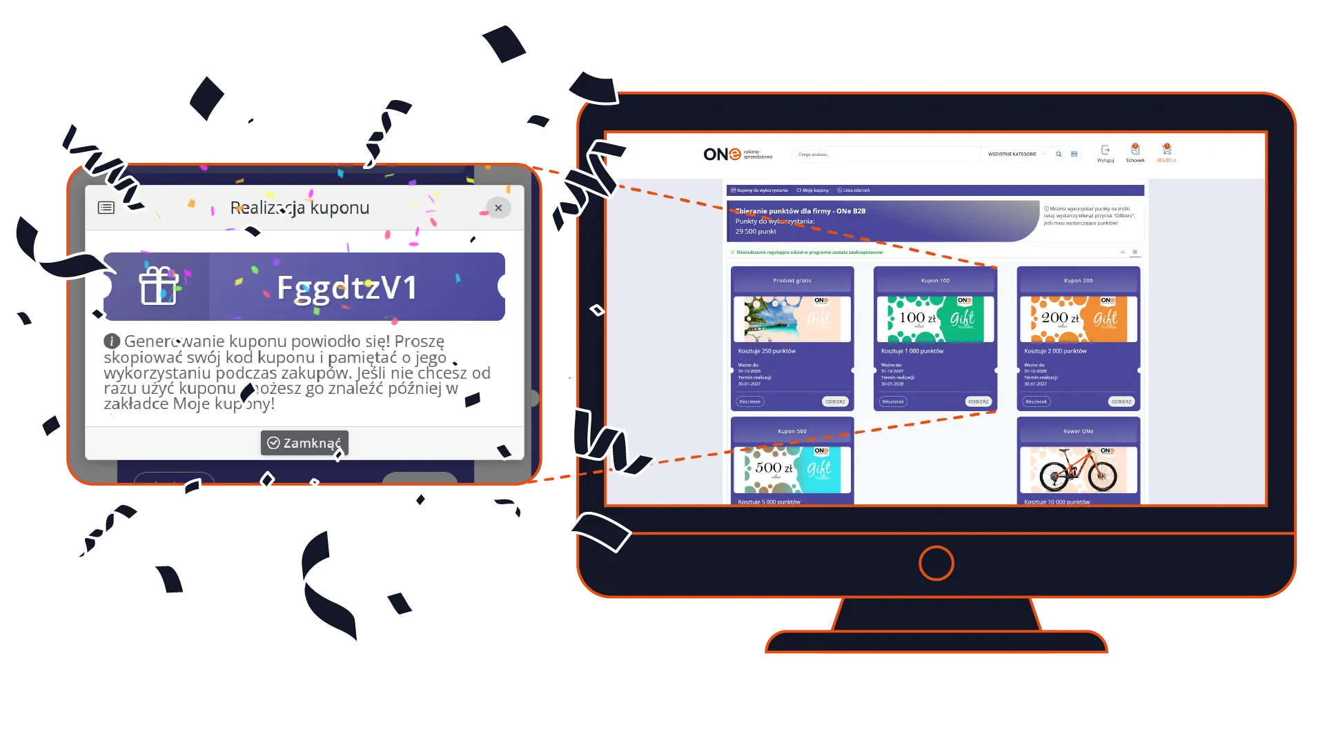 Redeeming a discount voucher and the rewards catalogue in ONe