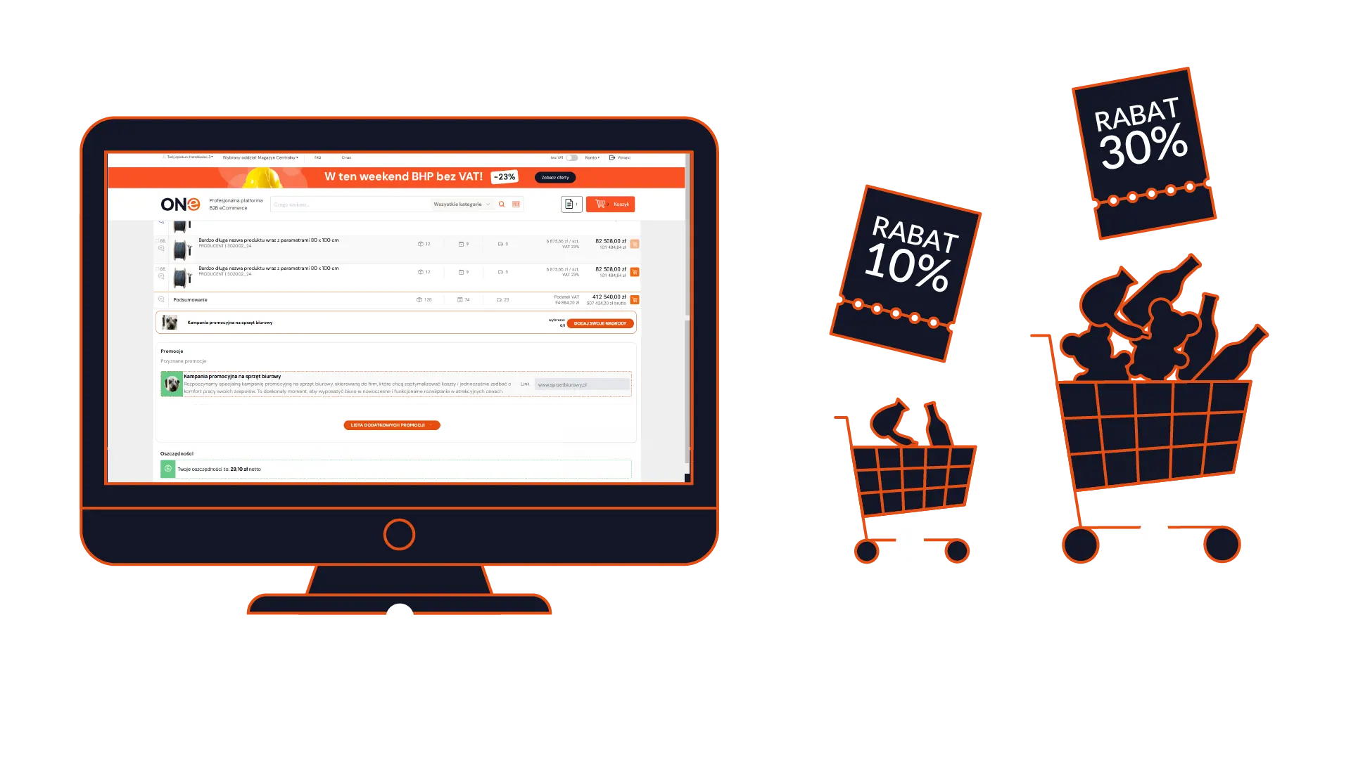 Promoție dependentă de valoarea coșului pe platforma B2B ONe